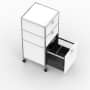 Rollcontainer - Design 40cm - 2xES 1xHG (AWR) - Metall - Signalweiss (RAL 9003)