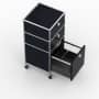 Rollcontainer - Design 40cm - 2xES 1xHG (AWR) - Metall - Graphitschwarz (RAL 9011)