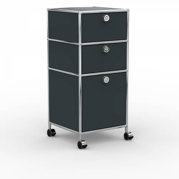 Rollcontainer - Design 40cm - 2xES 1xHG (AHR) - Metall - Anthrazitgrau (RAL 7016)