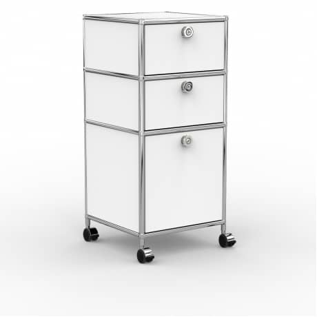 Rollcontainer - Design 40cm - 2xES 1xHG (AHR) - Metall - Signalweiss (RAL 9003)