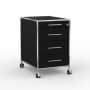 Rollcontainer - Design 60cm - 4 Schubladen (AWR) - Holz - Dekor Schwarz