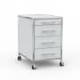 Rollcontainer - Design 60cm - 4 Schubladen (AWR) - Holz - Dekor Lichtgrau