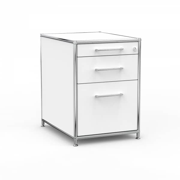 Standcontainer - Design 60cm - Hängeregistratur (ASF) - Holz - Dekor Weiss