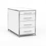 Standcontainer - Design 80cm - 4 Schubladen (ASF) - Holz - Dekor Weiss