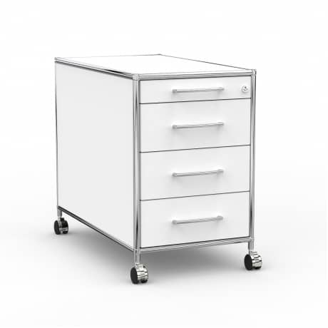 Rollcontainer Design 80cm - 4 Schubladen (AWR) - Holz - Dekor Weiss