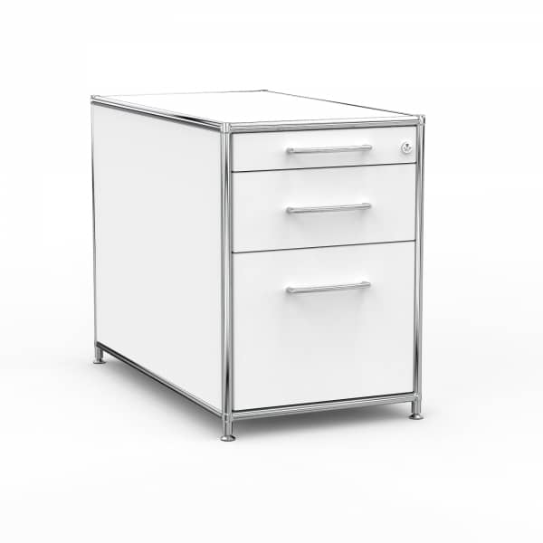 Standcontainer - Design 80cm - Hängeregistratur (ASF) - Holz - Dekor Weiss