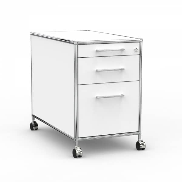 Rollcontainer - Design 80cm - Hängeregistratur (AWR) - Holz - Dekor Weiss