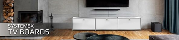 Lowboard in Weiß und Schwarz - stilvolles TV-Board für Büro oder Wohnzimmer
