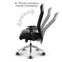 Black-Line Profi Chefsessel Stoff Dunkelblau SH 42-54cm Lieferung zerlegt
