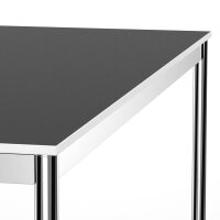 Schreibtisch Konferenztisch VST1 - 80 x 80 cm 19mm Schwarz ABS Lichtgrau Hinten Links + Mitte + Rechts