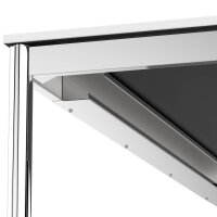 Schreibtisch Konferenztisch VST1 - 80 x 80 cm 19mm Schwarz ABS Lichtgrau Hinten Links + Mitte + Rechts