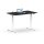 Elektrischer Schreibtisch VES1 - 140 x 80 cm 16mm Tischplatte Schwarz ABS Schwarz Gestell Weiss Ohne Kabeldurchlass Ohne Kabelkanal