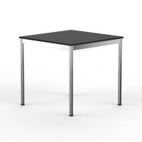 Schreibtisch Konferenztisch VST1 - 90 x 90 cm 19mm Schwarz ABS Schwarz Hinten Links + Rechts