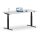 Elektrischer Schreibtisch VES1 - 150 x 90 cm 16mm Tischplatte Lichtgrau ABS Weiss Gestell Schwarz Ohne Kabeldurchlass Ohne Kabelkanal