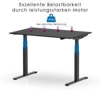 Elektrischer Schreibtisch VES1 - 160 x 100 cm 16mm Tischplatte Schwarz ABS Schwarz Gestell Schwarz Ohne Kabeldurchlass Ohne Kabelkanal