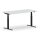 Elektrischer Schreibtisch VES1 - 160 x 100 cm 16mm Tischplatte Lichtgrau ABS Weiss Gestell Schwarz Ohne Kabeldurchlass Ohne Kabelkanal
