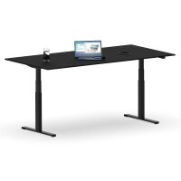 Elektrischer Schreibtisch VES1 - 180 x 75 cm 16mm Tischplatte Schwarz ABS Schwarz Gestell Schwarz Ohne Kabeldurchlass Ohne Kabelkanal