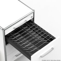 Schrägablage 8 Fächer (für Container 60cm) - Stahldraht - Aluminium Optik