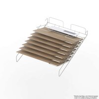Schrägablage 8 Fächer (für Container 60cm) - Stahldraht - Aluminium Optik