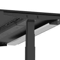 Elektrischer Schreibtisch VES1 - 180 x 80 cm 16mm Tischplatte Schwarz ABS Schwarz Gestell Schwarz Ohne Kabeldurchlass Ohne Kabelkanal