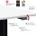 Elektrischer Schreibtisch VES1 - 180 x 80 cm 19mm Tischplatte Weiss ABS Lichtgrau Gestell Schwarz Hinten Links Ohne Kabelkanal
