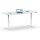 Elektrischer Schreibtisch VES1 - 180 x 90 cm 16mm Tischplatte Lichtgrau ABS Schwarz Gestell Weiss Ohne Kabeldurchlass Ohne Kabelkanal