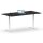 Elektrischer Schreibtisch VES1 - 200 x 75 cm 16mm Tischplatte Schwarz ABS Lichtgrau Gestell Weiss Ohne Kabeldurchlass Ohne Kabelkanal