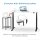 Elektrischer Schreibtisch VES1 - 200 x 80 cm 16mm Tischplatte Weiss ABS Weiss Gestell Schwarz Ohne Kabeldurchlass Ohne Kabelkanal