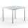 Schreibtisch Konferenztisch VST1 - 100 x 75 cm 16mm Lichtgrau ABS Weiss Hinten Mitte Ohne Kabelkanal