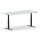 Elektrischer Schreibtisch VES1 - 200 x 100 cm 16mm Tischplatte Lichtgrau ABS Weiss Gestell Schwarz Ohne Kabeldurchlass Ohne Kabelkanal