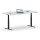 Elektrischer Schreibtisch VES1 - 200 x 100 cm 16mm Tischplatte Lichtgrau ABS Weiss Gestell Schwarz Ohne Kabeldurchlass Ohne Kabelkanal