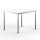 Schreibtisch Konferenztisch VST1 - 100 x 75 cm 19mm Weiss ABS Schwarz Hinten Links Ohne Kabelkanal