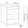 Standcontainer 05601 - 60cm - 4 Schubladen Holz Schwarz Schloss 028