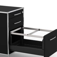 Standcontainer 05602 - 60cm - Hängeregistratur Holz Schwarz Schloss 051