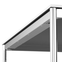 Schreibtisch Konferenztisch VST1 - 100 x 100 cm 19mm Weiss ABS Weiss Hinten Links + Rechts Ohne Kabelkanal