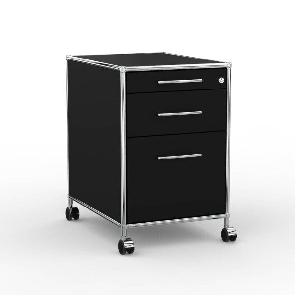 Rollcontainer 05602 - 60cm - Hängeregistratur Holz Schwarz Schloss 028