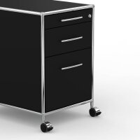 Rollcontainer 05602 - 60cm - Hängeregistratur Holz Schwarz Schloss 097