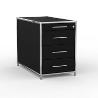Standcontainer 05801 - 80cm - 4 Schubladen Holz Schwarz Schloss 029