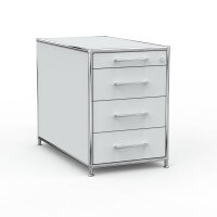 Standcontainer 05801 - 80cm - 4 Schubladen Holz Lichtgrau Schloss 080