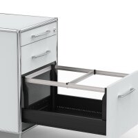 Rollcontainer 05802 - 80cm - Hängeregistratur Holz Lichtgrau Schloss 036