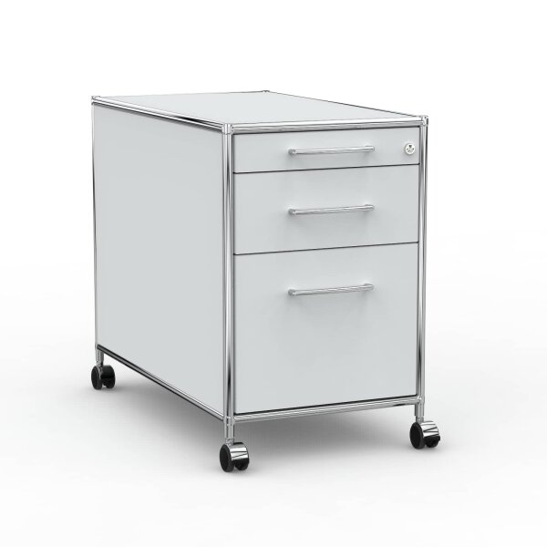Rollcontainer 05802 - 80cm - Hängeregistratur Holz Lichtgrau Schloss 107
