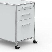Rollcontainer 05802 - 80cm - Hängeregistratur Holz Lichtgrau Schloss 107