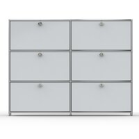Highboard 03002 - 6 x Klappe Metall Lichtgrau RAL 7035