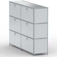 Highboard 03002 - 6 x Klappe Metall Lichtgrau RAL 7035