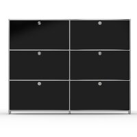 Highboard 03002 - 6 x Klappe Metall Graphitschwarz RAL 9011