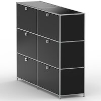 Highboard 03002 - 6 x Klappe Metall Graphitschwarz RAL 9011