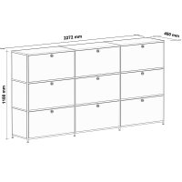 Highboard 03003 - 9 x Klappe Metall Graphitschwarz RAL 9011