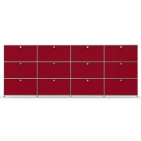 Highboard 03004 - 12 x Klappe Metall Rubinrot RAL 3003