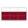 Highboard 03523 - 3 x offenes Fach 6 x Klappe - Metall Rubinrot RAL 3003