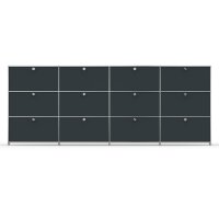 Highboard 03524 - 4 x offenes Fach 8 x Klappe - Metall Anthrazitgrau RAL 7016